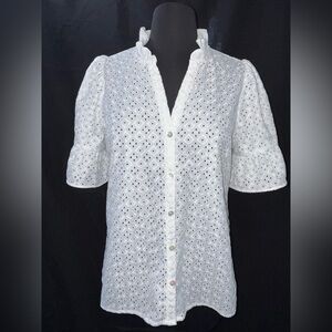 Lilly Pulitzer White Eyelet Blouse